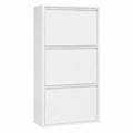 Scarpiera Salvaspazio in Metallo, Mobile Porta Scarpe a 3 Ante, Design Moderno Bianco