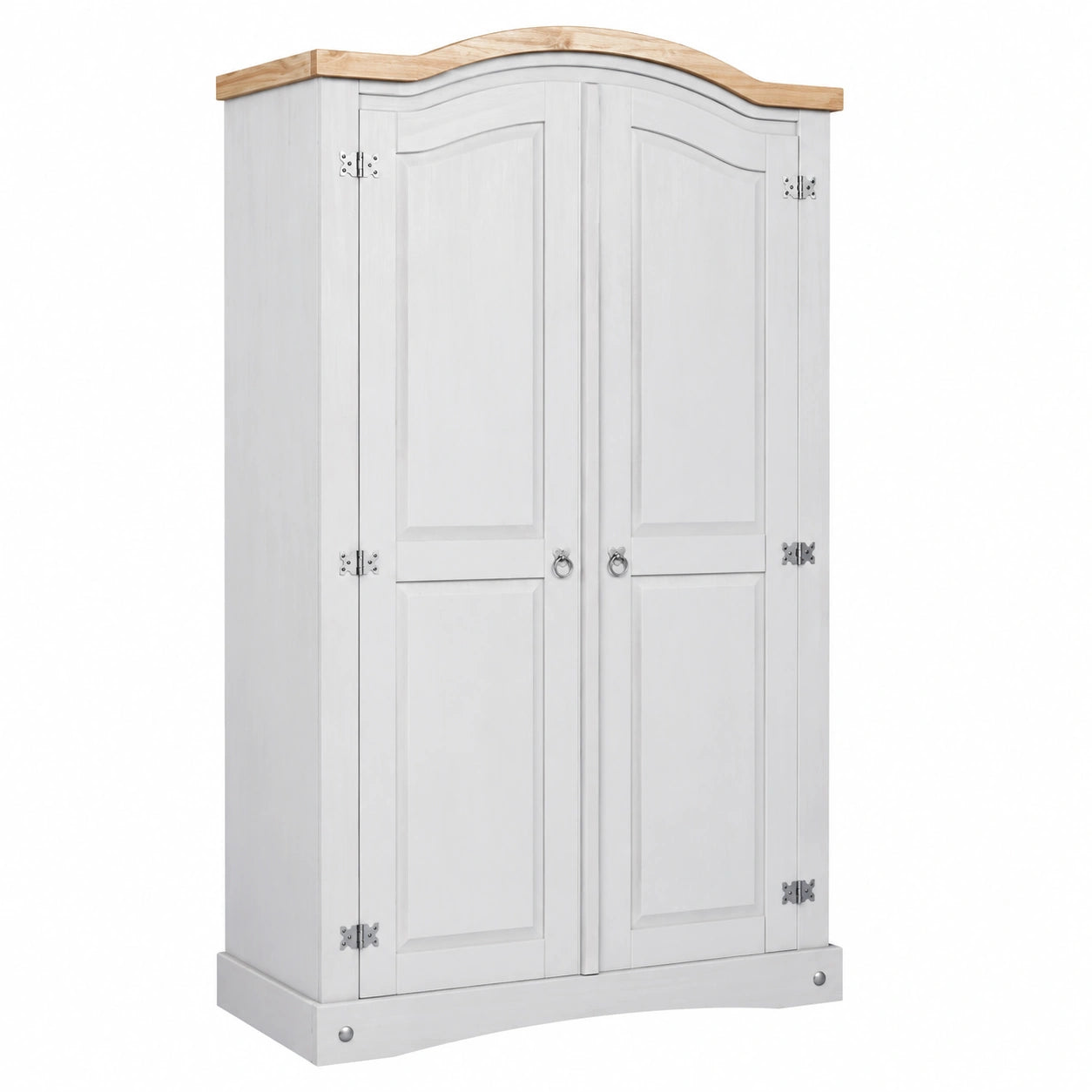 Armadio Messicano in Legno di Pino con Cupola e 2 Ante, 101x52x170 cm