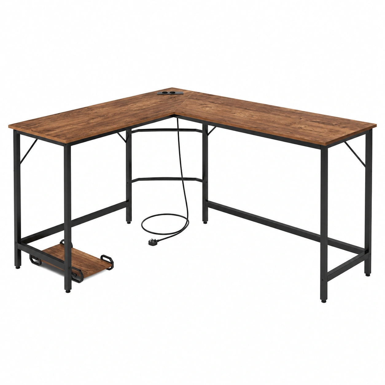 Scrivania Angolare LIFEZEAL con Ricarica Multipla e Struttura Robusta, 168x125x74,5cm