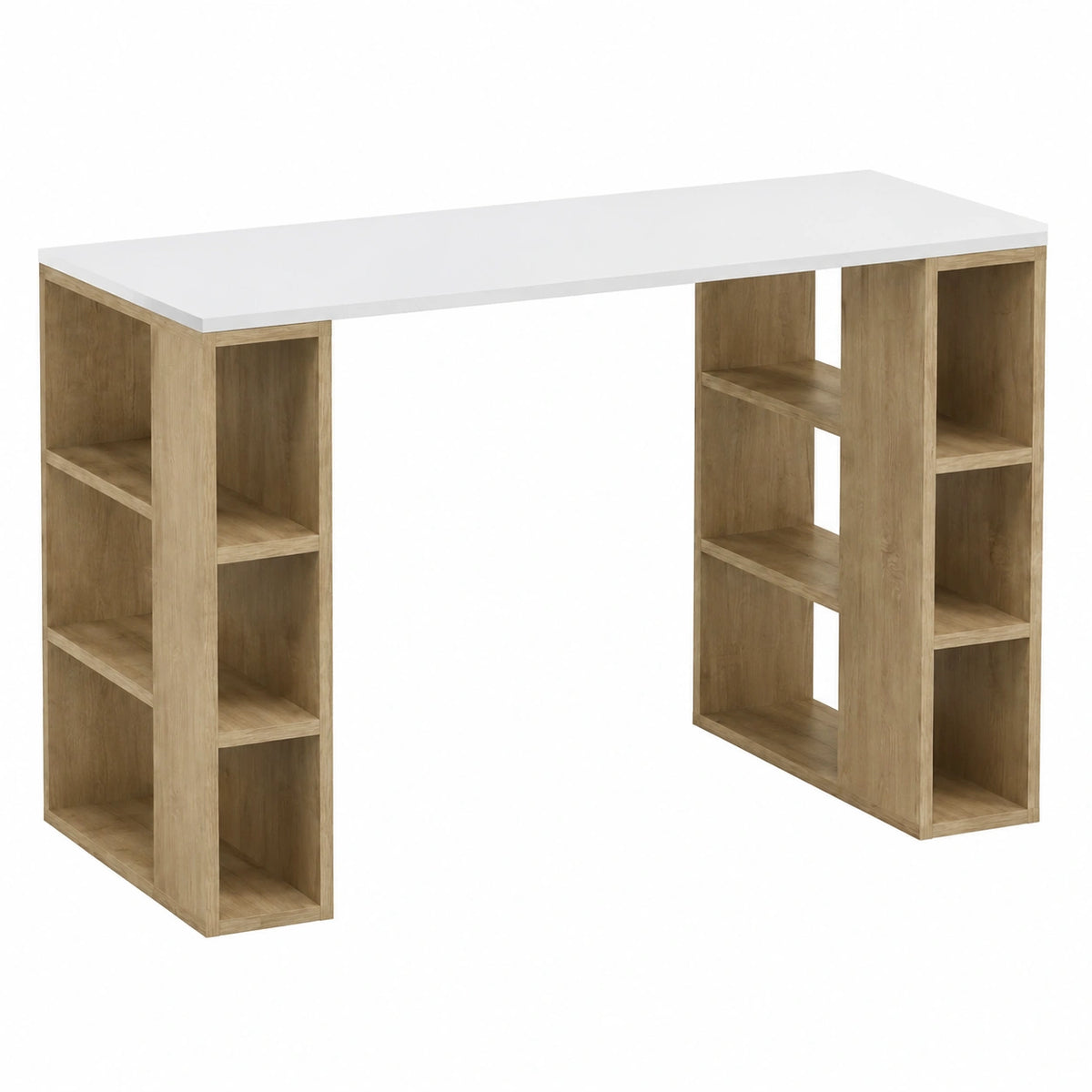 BAKAJI Scrivania Moderna con Libreria Integrata e Porta PC in Legno MDF, 140x60x75 cm, Quercia