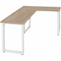 Scrivania Angolare L 165x120 cm Grigio/Bianco con Struttura in Acciaio - WORKSPACE BASIC