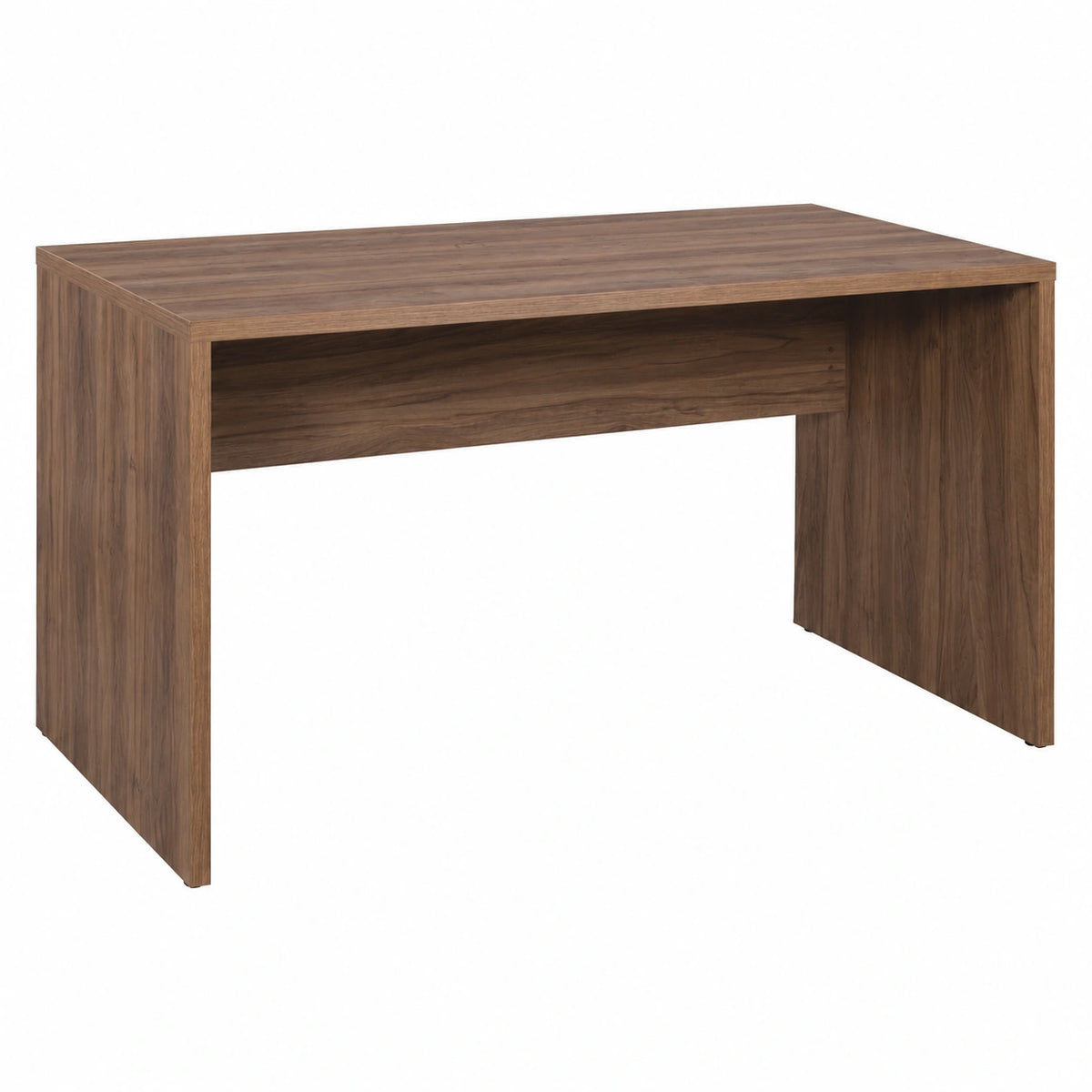 Scrivania Moderna DAVINCI BRERA con Pannello Modesty, Ufficio e Studio, Colore Noce, 138x74x68 cm