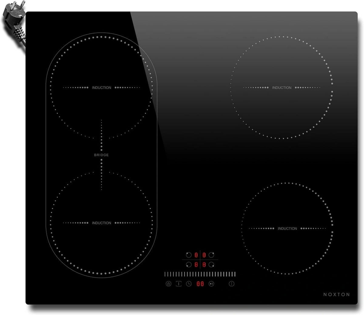 NOXTON, Piano cottura a induzione, 3500W, Nero