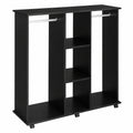 Appendiabiti Mobile HOMCOM con 6 Ruote, 5 Ripiani e 2 Aste in Legno e Alluminio, Nero