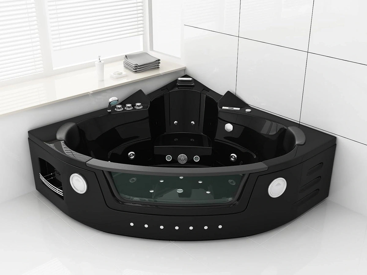 Milano, Piscina, 140 cm, con Bluetooth, a LED, Nero