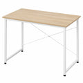 WOLTU Scrivania Compatta per Ufficio e Studio, Legno Rovere Chiaro e Struttura Bianca, 80x60x75 cm