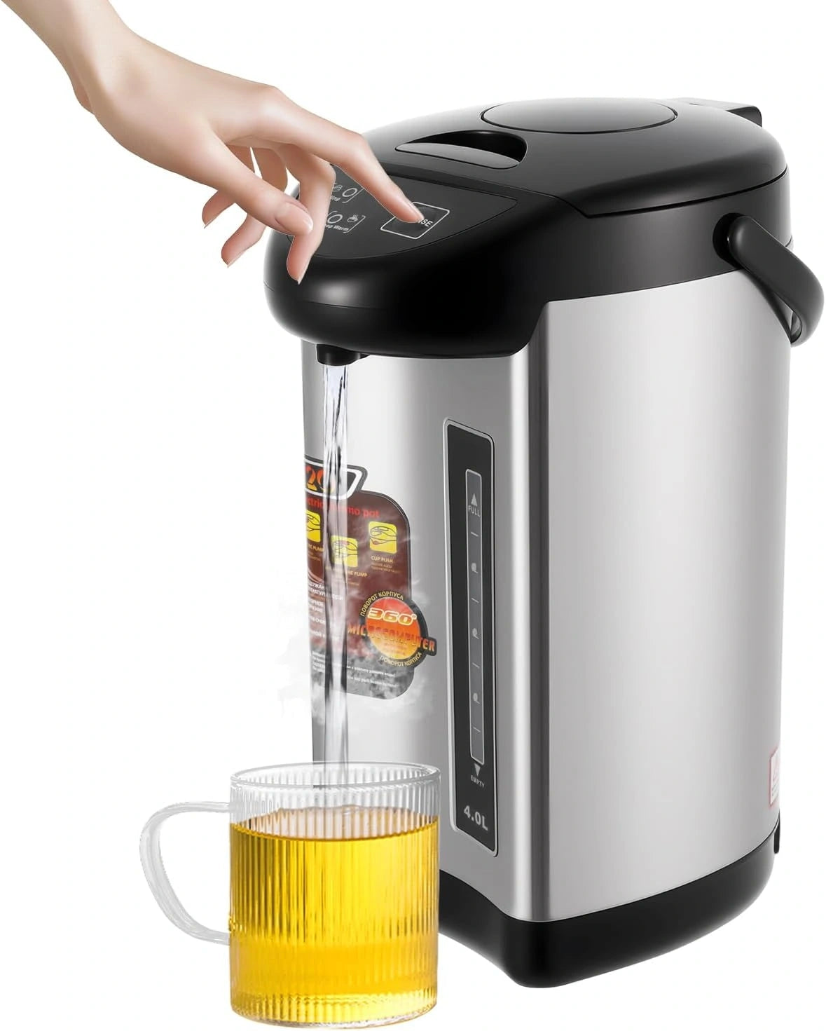 Erogatore, Bollitore elettrico, 750W, 4L, Argento