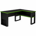 Homidea Arena - Scrivania angolare da gaming a forma di L - Ideale per gamer e casa - Ampia scrivania per PC - Design moderno - Nero/Verde