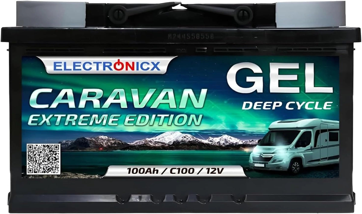 Electronicx CARAVAN EXTREME, Batteria ricaricabile, 100Ah, 12V, 190 mm