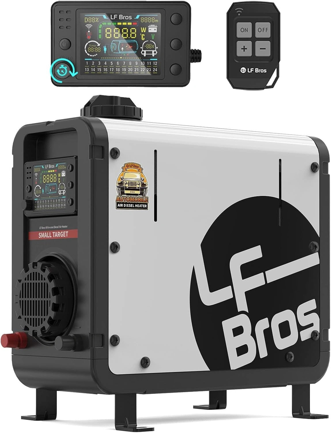 LF, Riscaldatore elettrico, 5kw, 12V, 24V, con timer, con display digitale, portatile, Bianco