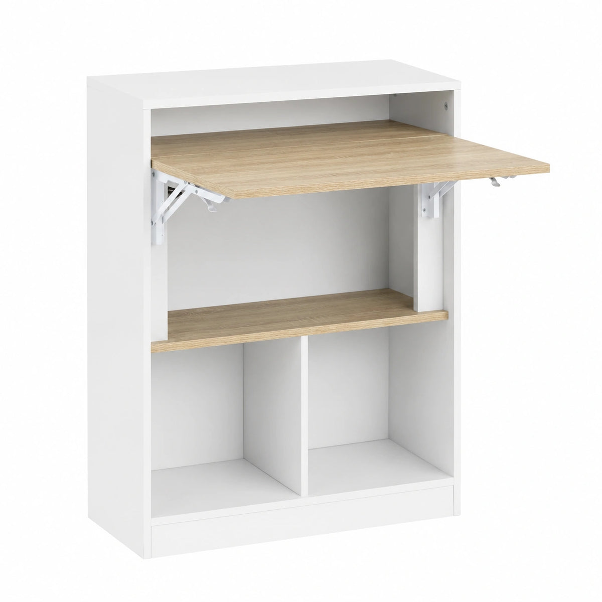 Scrivania Pieghevole Multifunzionale in Legno per Ufficio e Casa, Design Salvaspazio 70x57x85cm