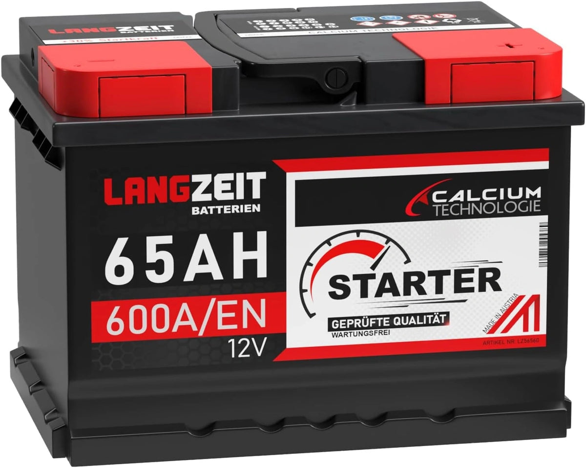 LANGZEIT, Batteria ricaricabile, 65Ah, 12V, 60Ah