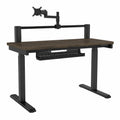 Scrivania Elettrica Regolabile Corsair Platform:4 per Gaming, 120x76 cm, Altezza Variabile, Memoria Preimpostata, Supporto Monitor, Finitura Noce Scuro