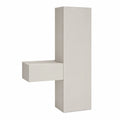 Mobile Sospeso da Ingresso Moderno con Armadietto Verticale - Made in Italy, 124x186x30 cm, Finitura Gesso