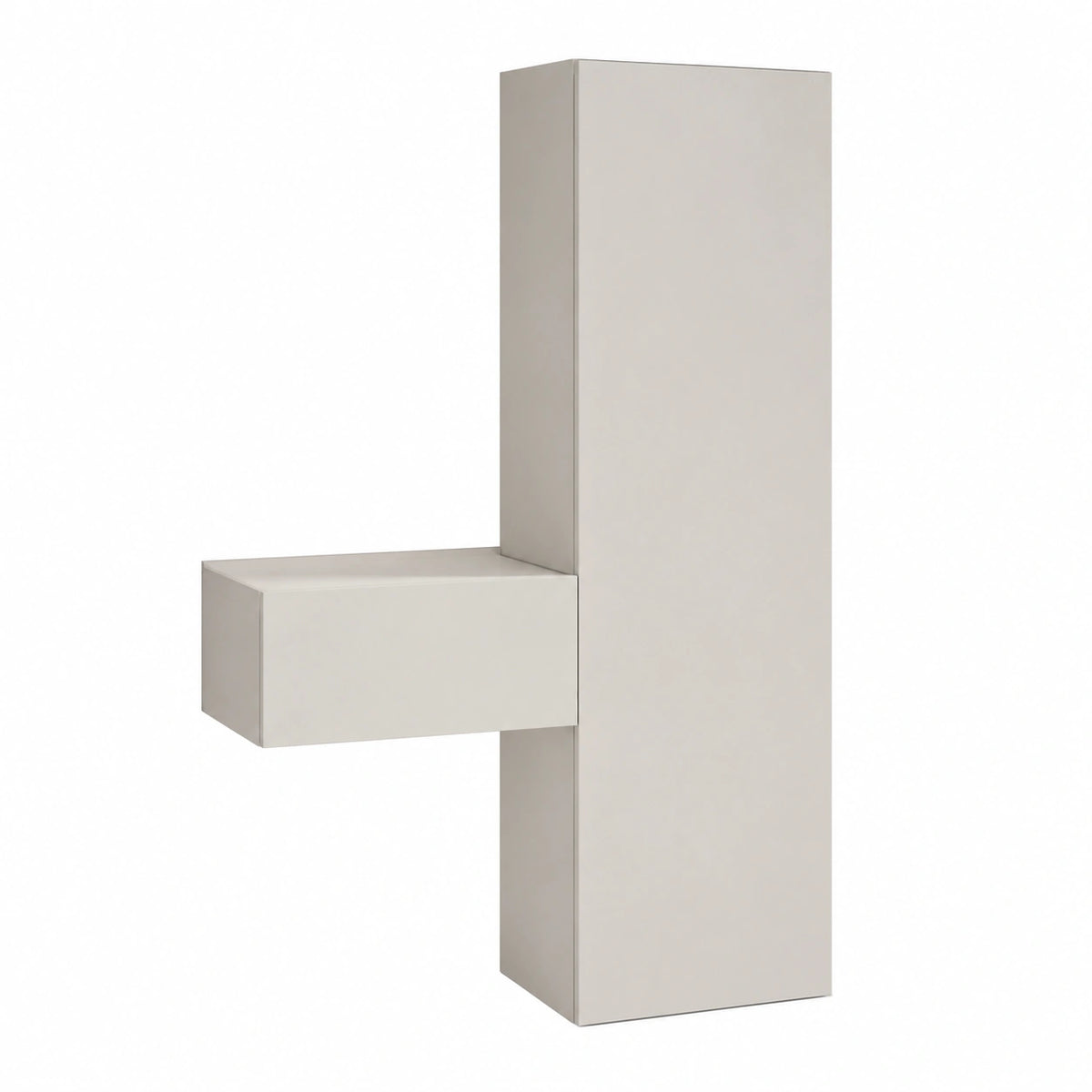 Mobile Sospeso da Ingresso Moderno con Armadietto Verticale - Made in Italy, 124x186x30 cm, Finitura Gesso