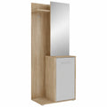 Guardaroba Ariella in legno laminato con specchio e ripiani, per ingresso, 60x198x33 cm