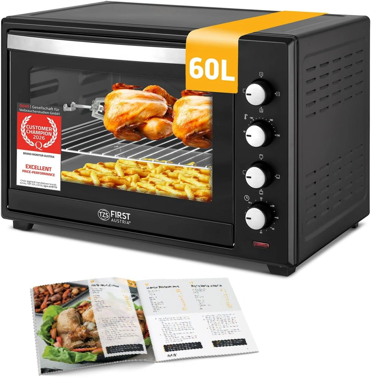 TZS, Forno elettrico, 2000W, 60L, con timer