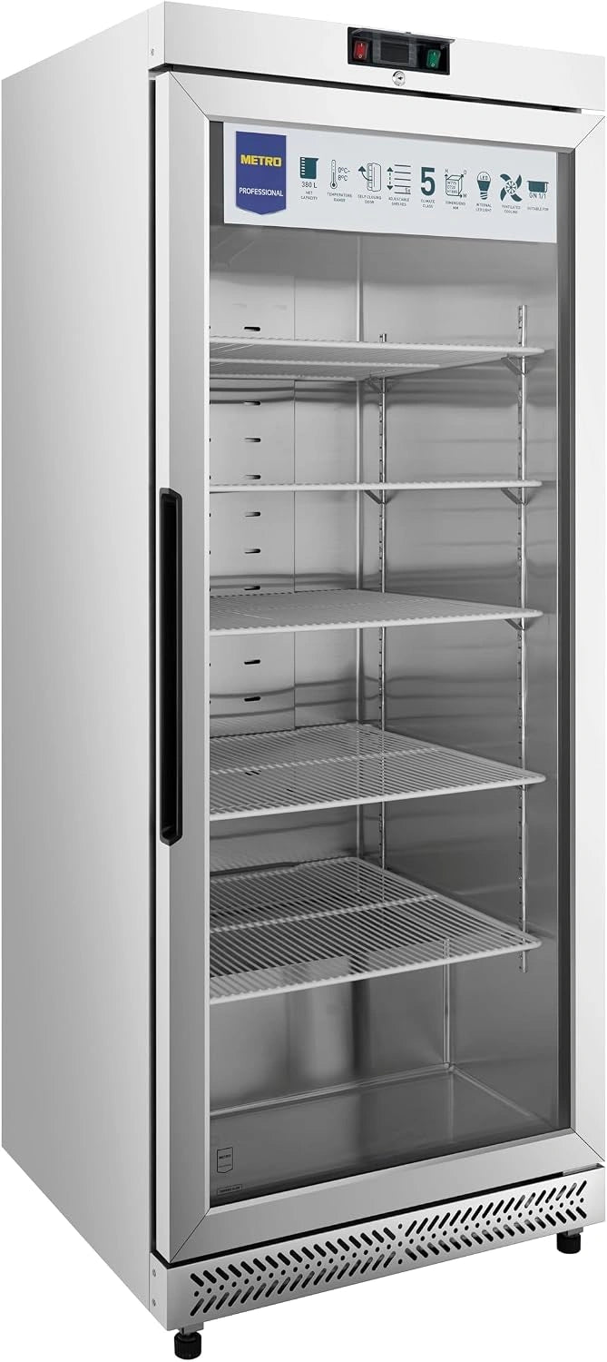 METRO, Frigorifero, 380L, a LED, Argento
