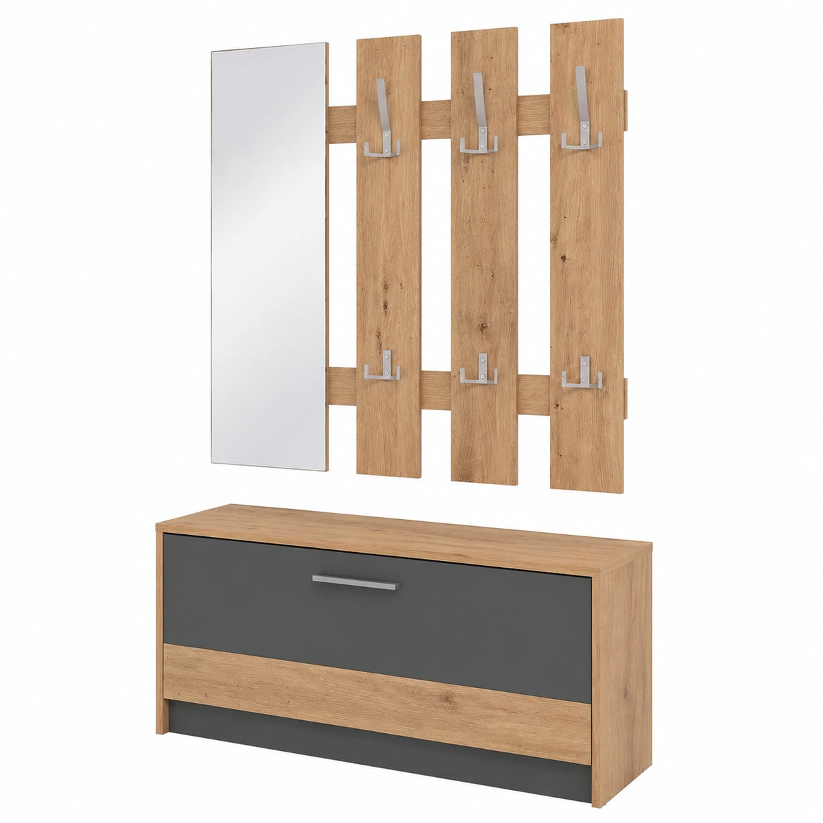 AVANTI TRENDSTORE Rimmo - Set da ingresso con specchio e scarpiera per spazi compatti, colori vari