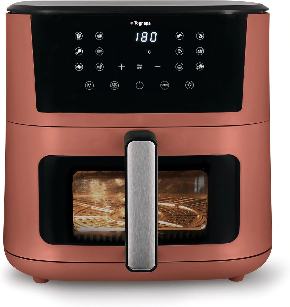 Tognana, Friggitrice ad aria, 2300W, 10L, con timer, con display digitale, Rosso