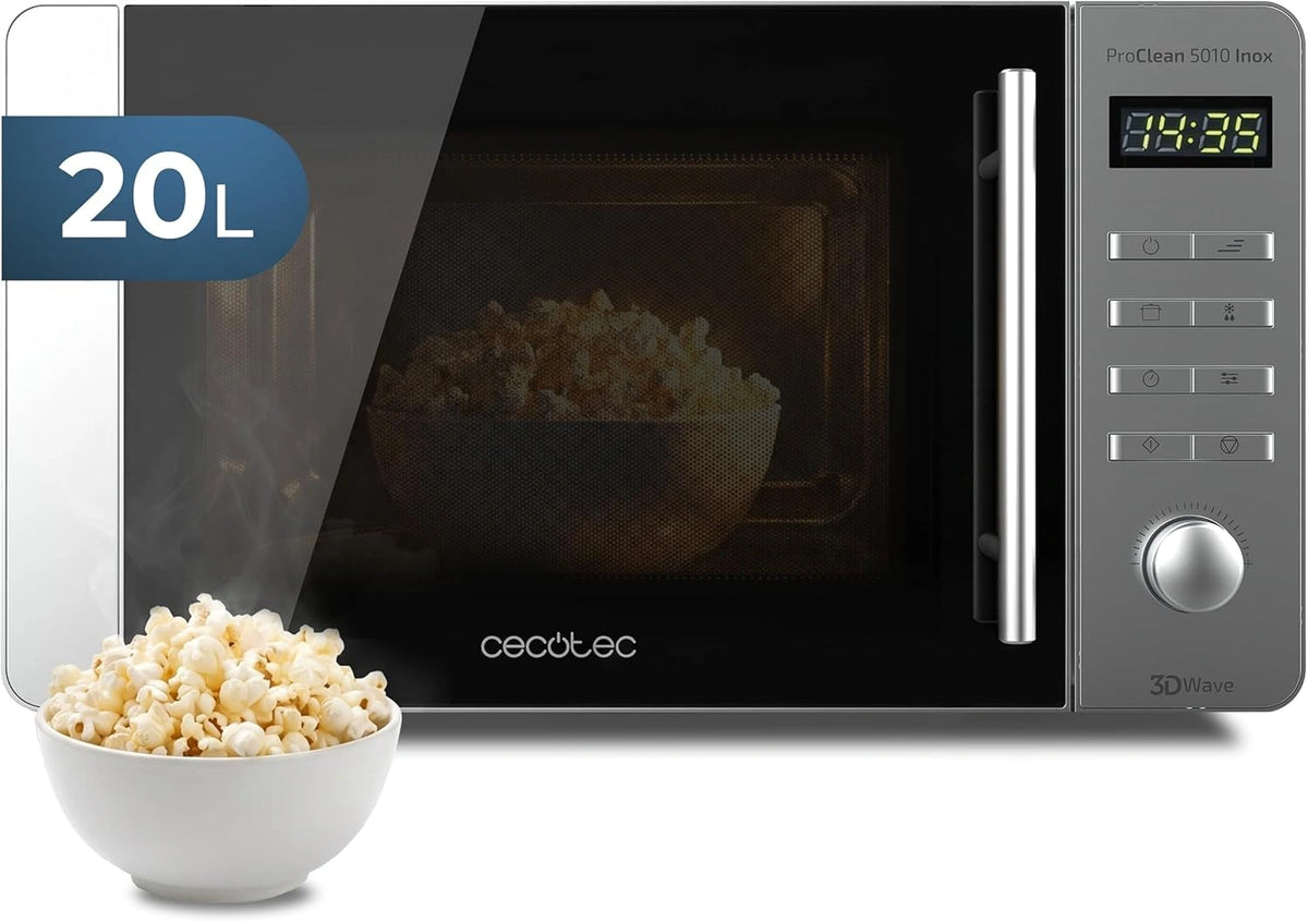 Cecotec, Forno a microonde, 700 W, 20 L, con timer, Argento
