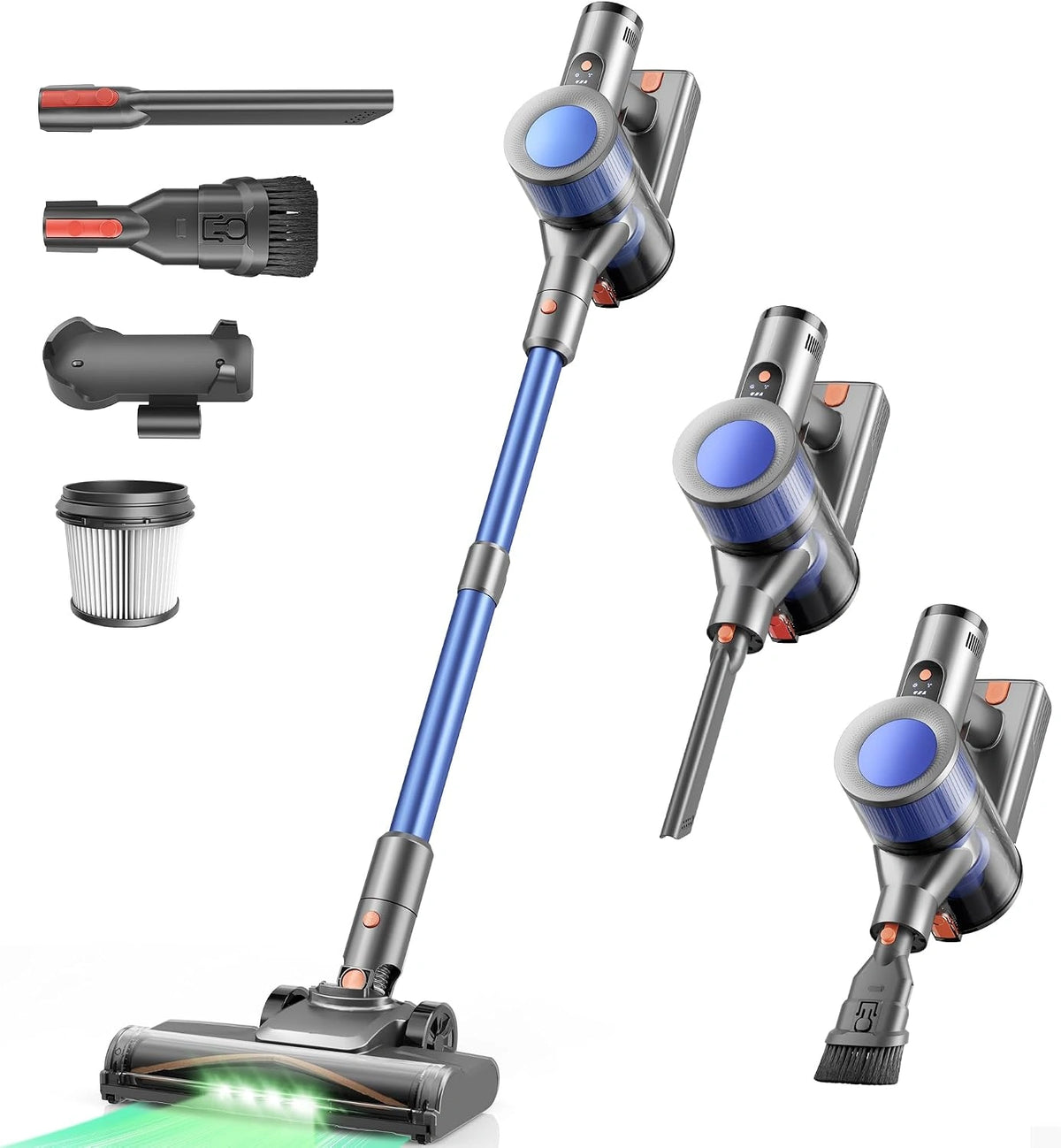 Dzaki, Aspirapolvere, 2,7kg, con display digitale, a LED, senza fili, Verde