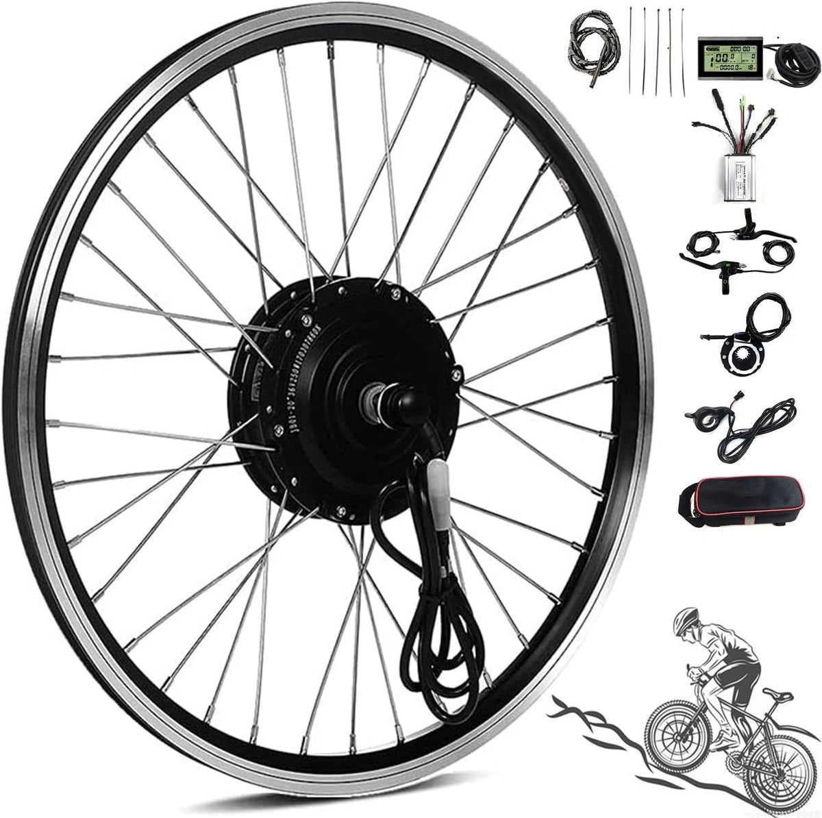 Bicicletta elettrica, 48V, 1500W, 24inch, con display digitale