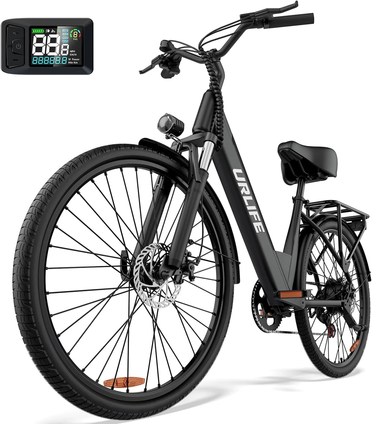 URLIFE, Bicicletta elettrica, con display digitale