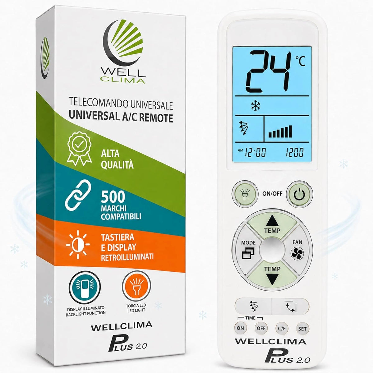 Wellclima, Climatizzatore portatile, con telecomando, con display digitale, a LED