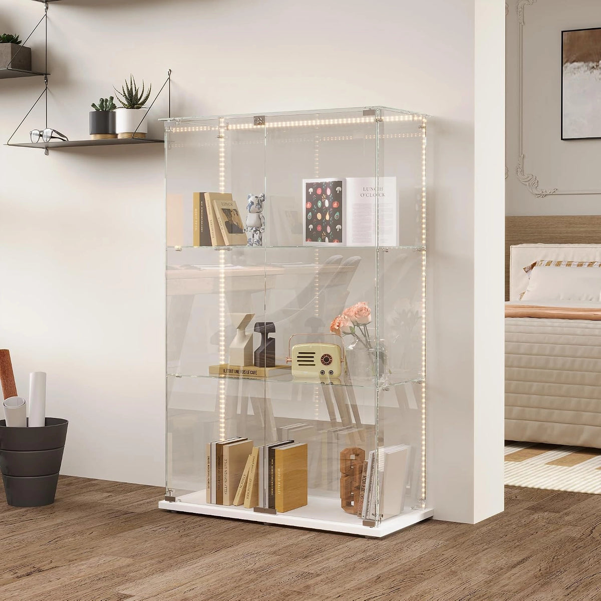 Vetrina, Letto, a LED, Bianco