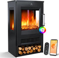 KESSER, Ventilatore, 1800 W, con Wi-Fi, con telecomando, a LED, Nero