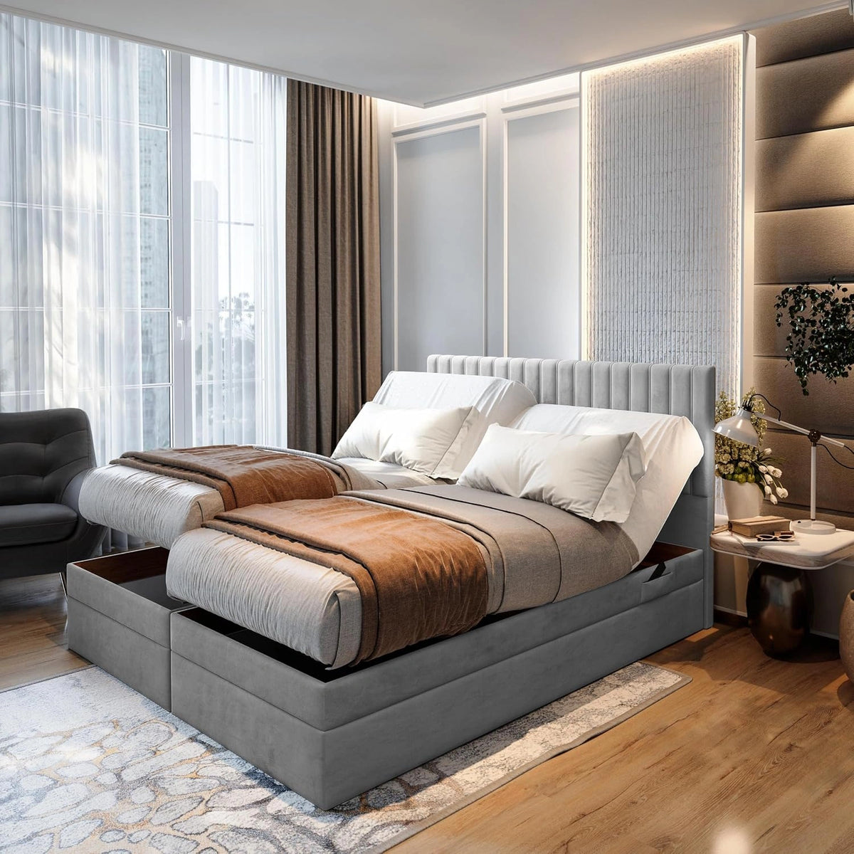 TRADA, Letto, Grigio